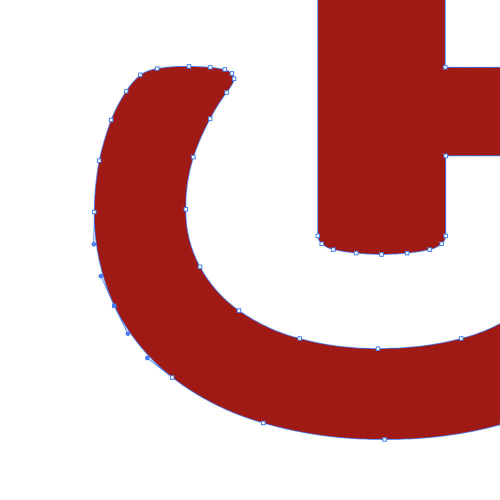 TG-Logo als Vektorgrafik mit Tangenten und Kurvenpunkten