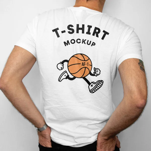 T-Shirt Mockup mit Basketballfigur