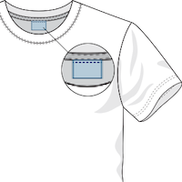 T-Shirt mit einem einfach vernähtem Label im Nacken