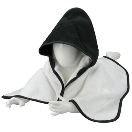 A&R Baby Hooded Towel White|Black|Black