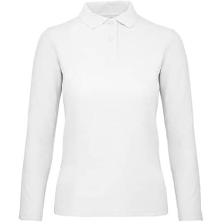 B&C Long Sleeve Polo ID001 / Women White