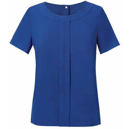 Brook Taverner Women`s Verona Short Sleeve Blouse Royal Blue