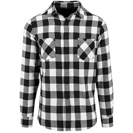 Build Your Brand Checked Flannel Shirt Black|White