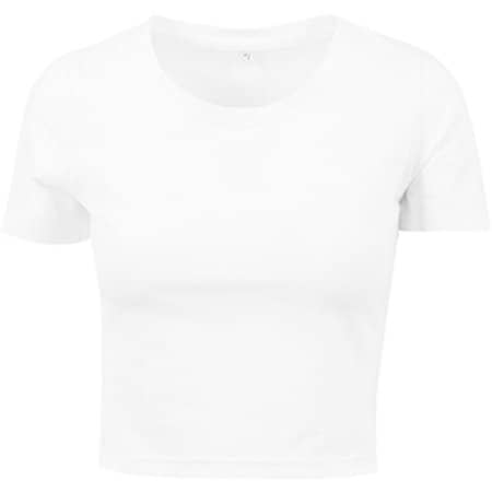 Build Your Brand Ladies` Cropped Tee White
