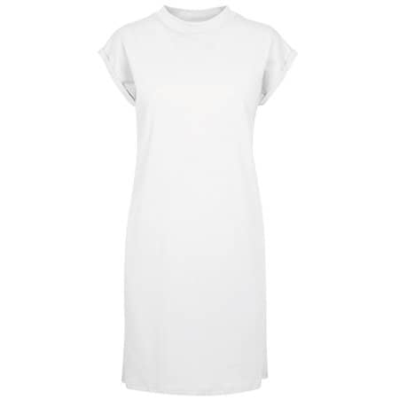 Build Your Brand Ladies Turtle Extended Shoulder Dress White