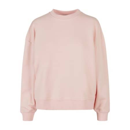 Build Your Brand Ladies Oversized Crewneck Sweatshirt Pink