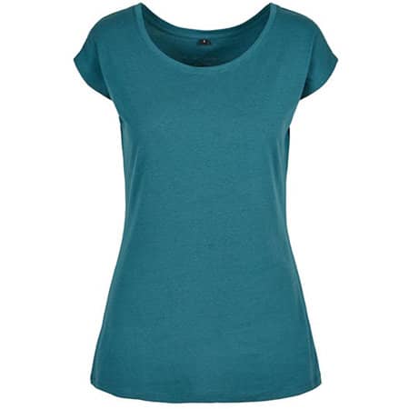 Build Your Brand Basic Ladies´ Wide Neck Tee Teal