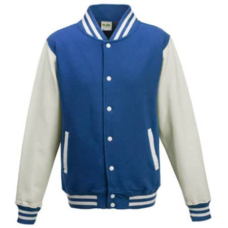 Just Hoods Varsity Jacket Royal Blue|White