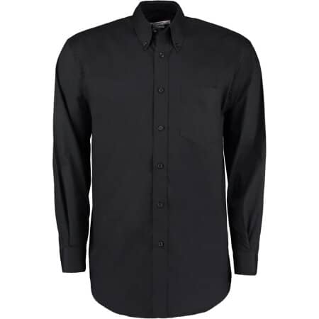 Kustom Kit Men`s Corporate Oxford Shirt Long Sleeve Black