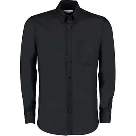 Kustom Kit Slim Fit Workwear Oxford Shirt Long Sleeve Black