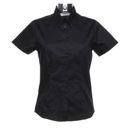 Kustom Kit Women`s Corporate Oxford Shirt Short Sleeve Black
