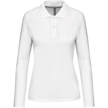 Kariban Damen Piqué Poloshirt Langarm White