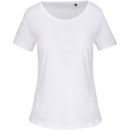 Kariban Bio-T-Shirt für Damen mit kurzen Ärmeln und ungesäumtem Halsausschnitt 