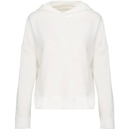 Kariban Bio-Damen-Sweatshirt Lounge mit Kapuze Off White
