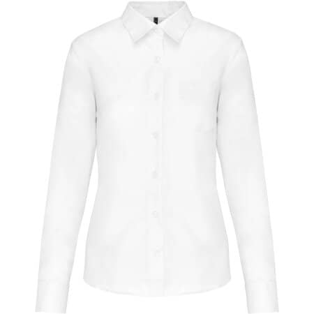 Kariban Popeline-Hemd Baumwollpolyester pflegeleicht für Damen White