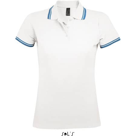 SOL´S Women Polo Shirt Pasadena White|Aqua