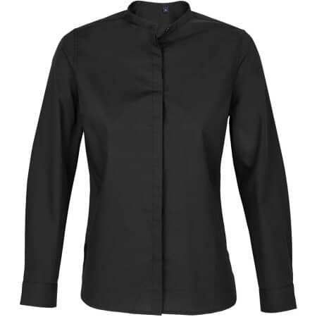 NEOBLU Women´s Mao Collar Shirt Bart Deep Black