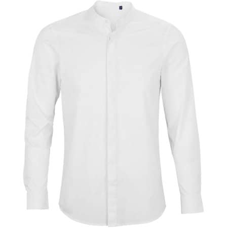 NEOBLU Men´s Mao Collar Shirt Bart Optic White