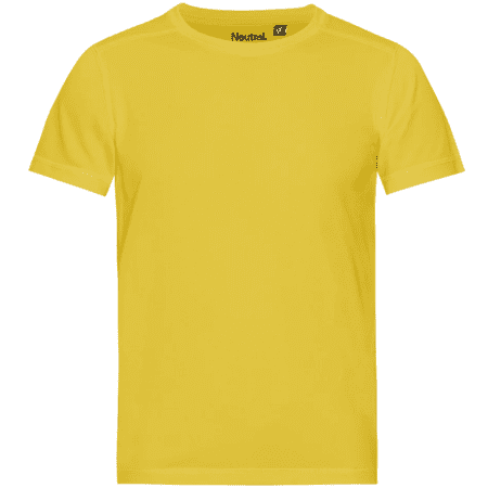 Neutral Recycled Kids Performance T-Shirt Yellow