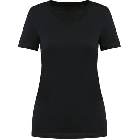 Kariban Supima® Damen-T-Shirt mit V-Ausschnitt und kurzen Ärmeln 