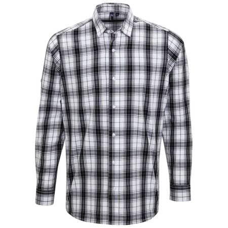 Premier Workwear Ginmill Check Mens Long Sleeve Cotton Shirt 