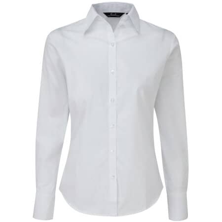 Premier Workwear Women´s Poplin Long Sleeve Blouse White