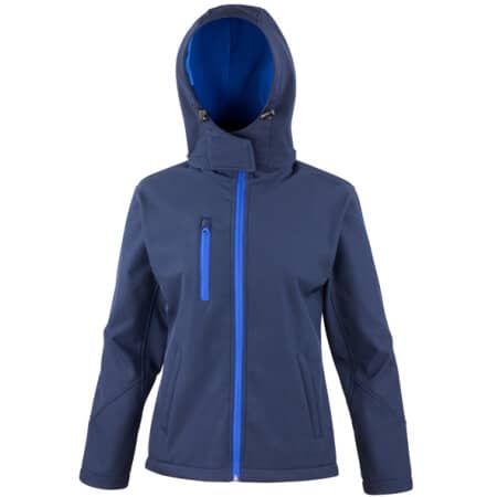 Result Ladies` TX Performance Hooded Soft Shell Jacket Navy|Royal