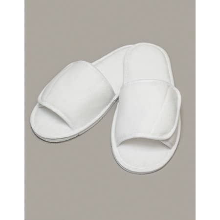 Towel City Open Toe Slipper With Hook and Loop Fastening 