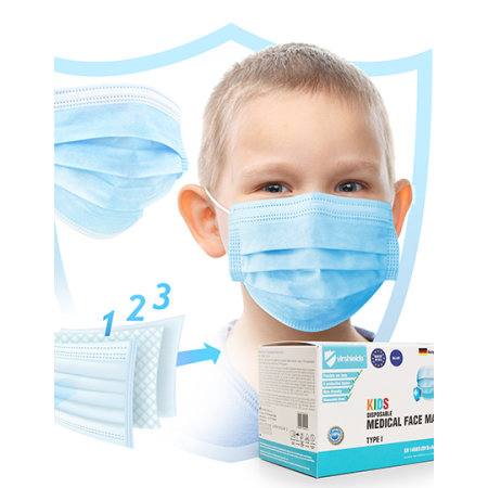 Virshields® Medical Face Mask Typ I - Kids (Pack of 50) 