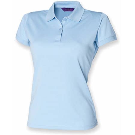 Henbury Ladies` Coolplus Wicking Polo Shirt Light Blue