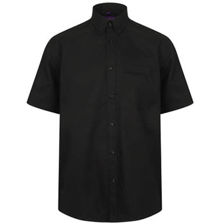 Henbury Men`s Wicking Short Sleeve Shirt Black