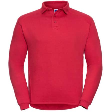Russell Workwear-Sweatshirt mit Kragen und Knopfleiste Classic Red