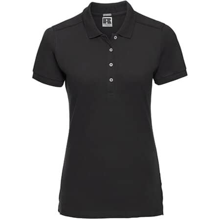 Russell Ladies` Stretch Polo Black