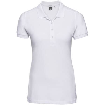Russell Ladies` Stretch Polo White