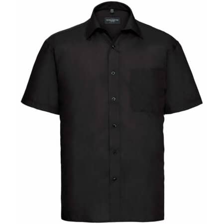 Russell Men`s Short Sleeve Polycotton Poplin Shirt Black