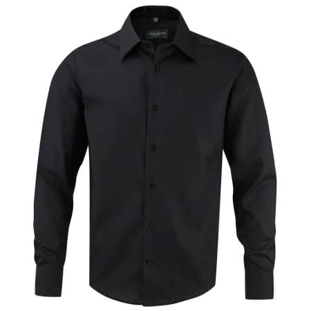 Russell Men`s Long Sleeve Tailored Ultimate Non-Iron Shirt Black